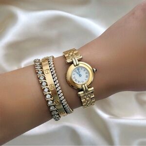 AUTHENTIC VINTAGE CARTIER GOLD WATCH - WITH BOX
